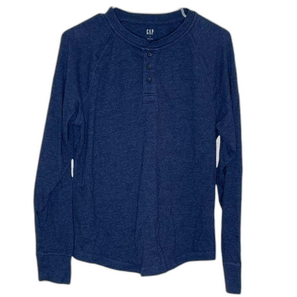 GAP blue henley long sleeves, small